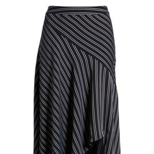 Chelsea28 Stripe Asymmetrical Drape Skirt